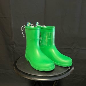 Green rain boots